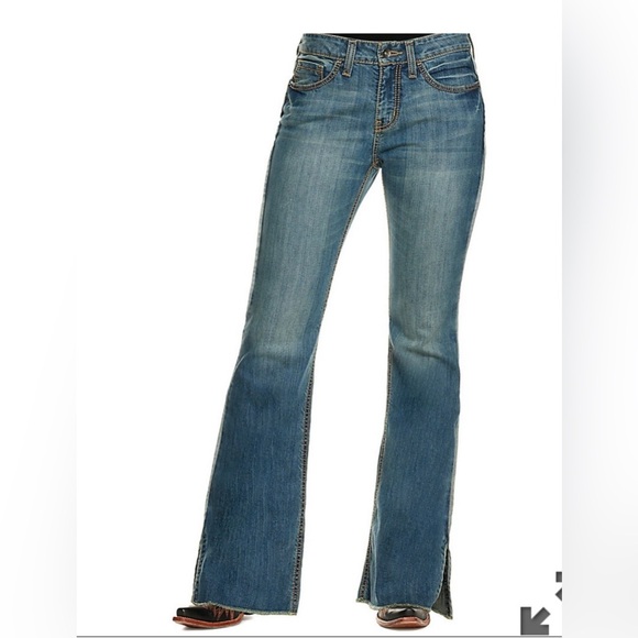 Cruel denim Hannah split leg flare jeans raw hem - Picture 1 of 9